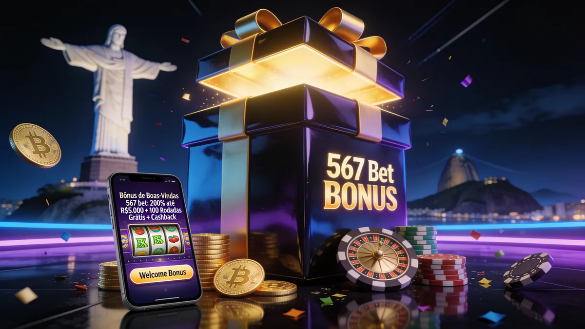 Bônus de Boas-Vindas 567 bet: 200% até R$5.000 + 100 Rodadas Grátis + Cashback para jogadores no Brasil